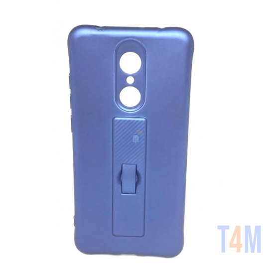 CAPA DE SILICONE MOTOMO COM ANEL DE DEDO PARA HUAWEI Y7 PRIME 2018 AZUL